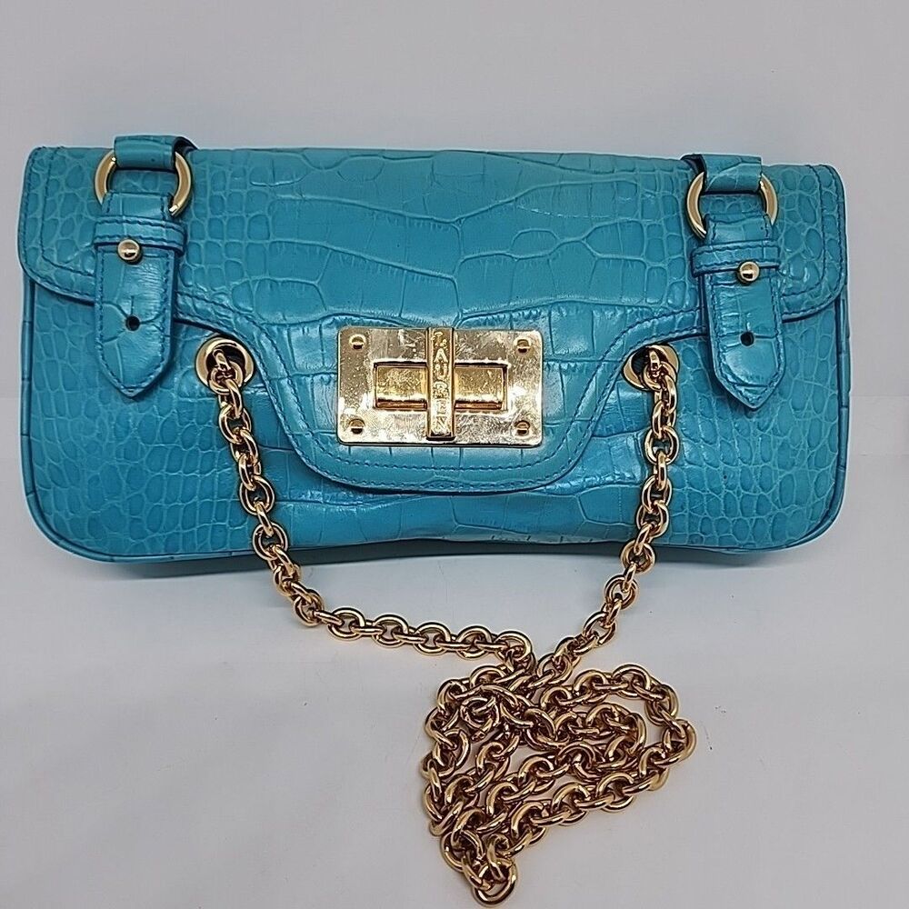 Super Rare Lauren Ralph Lauren Blue Iconic Ltd Edition Crocodile Leather